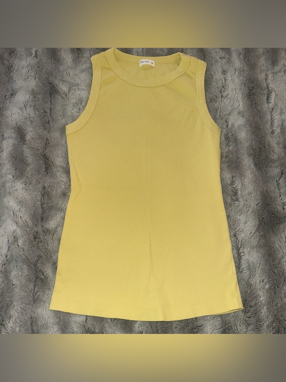 BRAND NEW women’s medium Yellow ribbed tank top